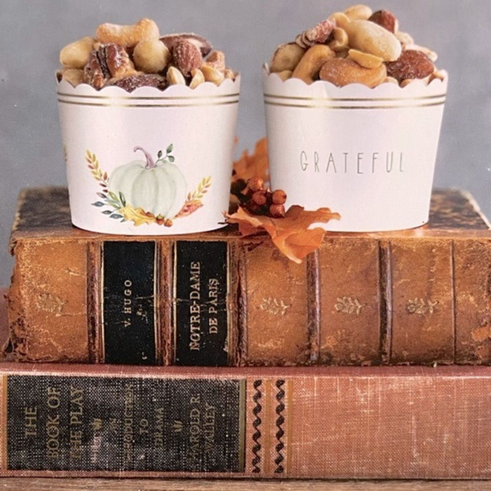 50 Count Fall Grateful Fall Harvest Thanksgiving Cupcake Liners New in Box
